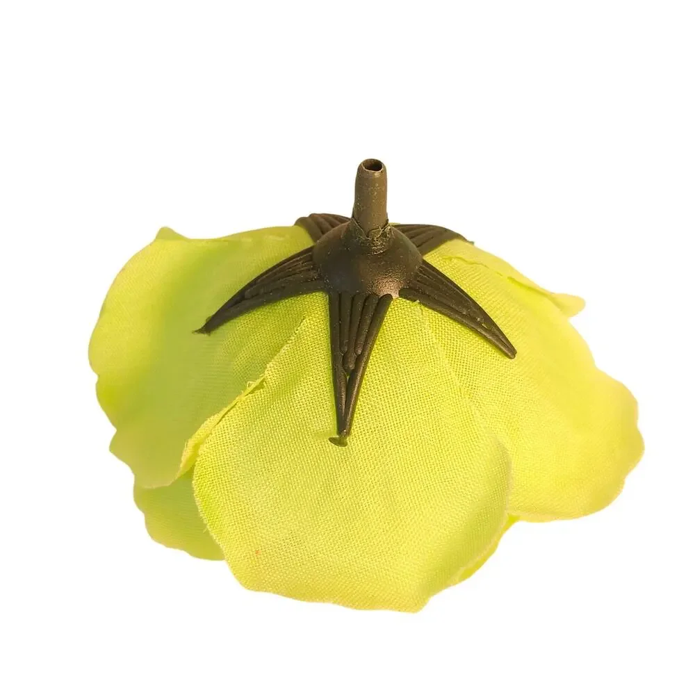 40 Lime Chartreuse Green Artificial Silk Rose Heads 3 Inch Wedding Craft Floral